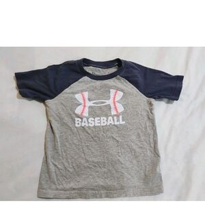 Under Armour Kids Gray and Blue Baseball Tee